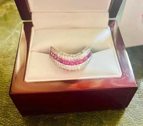 14k white gold pink sapphire - white,