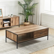 Distressed Wooden Coffee Table Living Room Tea Table Vintage Industrial Style