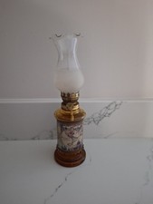 Vintage Amber Glass Oil Lamp