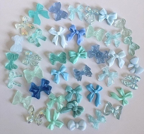 40pcs mixed blue resin nail - 3d,