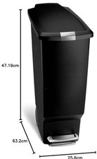 Simplehuman40L Slim Pedal Bin