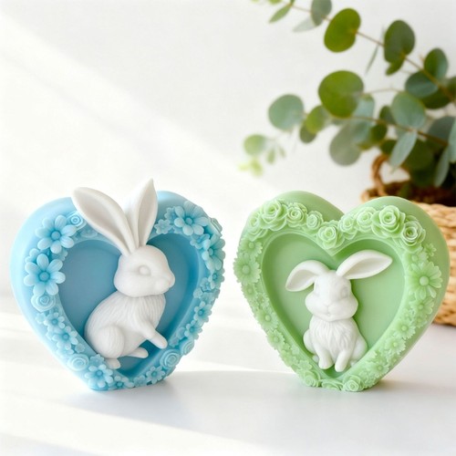 Rabbit heart silicone mold - heart,