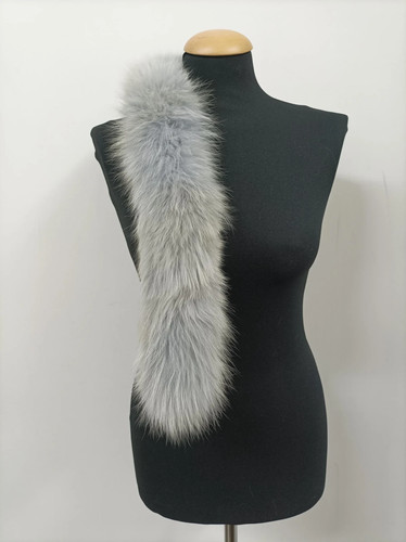 Real fox fur hood - hood, gray