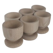 Natural Untreated Beech Egg Cups Crafts Breakfast Wedding Wooden Holder Stands