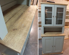 Rutland Painted 2 Glazed Door Display Dresser- F&B French Grey BESPOKE AVAILABLE
