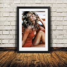 Farrah Fawcett Red Bathing Suit - High Quality Premium Poster Print