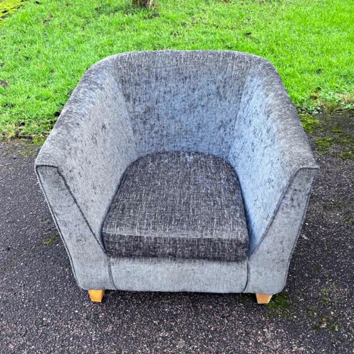 Grey upholstered tub accent - upholstered,