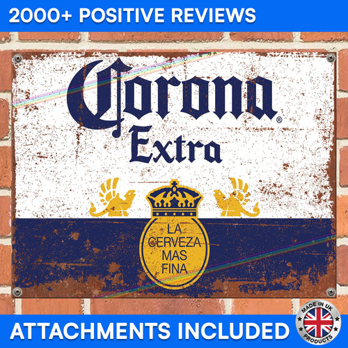 Corona extra metal beer sign - corona,