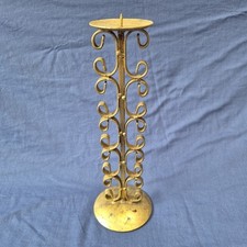 Curly Metal Candle Holder Ornate Stem Fleur De Lis Candle Holder Metal 13.5"