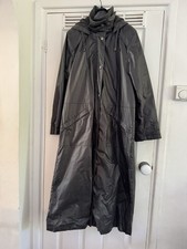 NEW FOUR SEASONS STOCKMAN TRENCH DARK GREEN LONG WAXED  COAT UK SIZE M UK 12 VGC