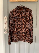 Joe Browns Size 14 Rust Snake Skin Polo Neck Top