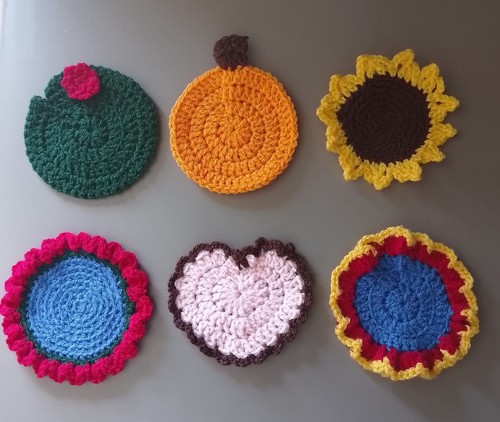 Handmade crochet coasters - handmade,