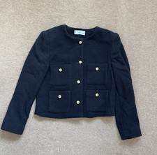 Mango Black Tweed Jacket Size
