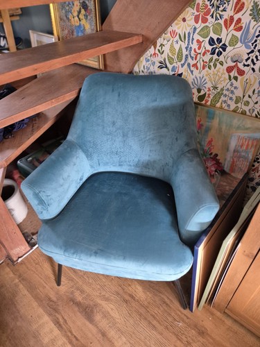 Teal velvet occasional chair - occasional,