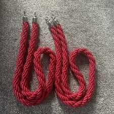 1.5m Barrier Rope X 2- Red Twisted Rope Silver Fittings