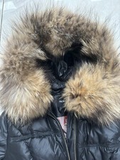 Hooded Mohnass luxury real fur duck down, super warm winter coat. Size S/M