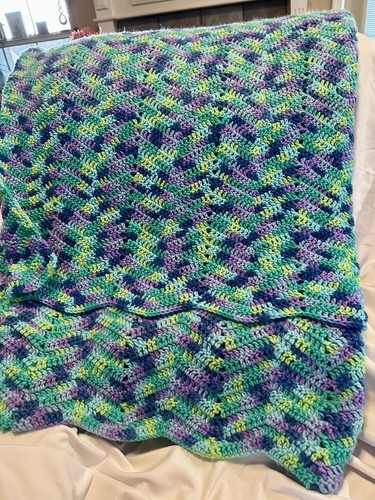 Hand crocheted knit chevron - hand,