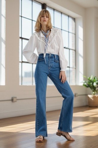 Flare high waist - waist, patch