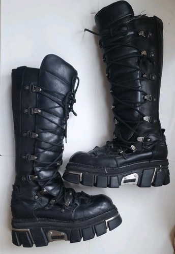New rock black leather - new,