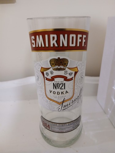 Smirnoff vodka upcycled glass - smirnoff,