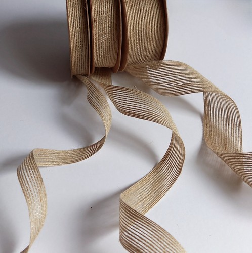 Burlap ribbon natural beige