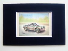 1956 Porsche 1600 Super Coupe - Mounted Colour Vintage Car Automobile Print