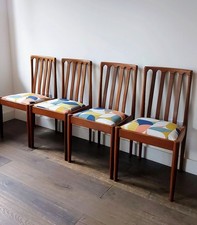 4 Teak Mid Century Modern Dining Chairs by Meredew Furniture
