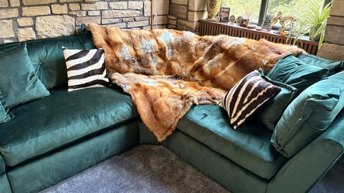 Genuine fox fur blanket - fur, blanket/throw