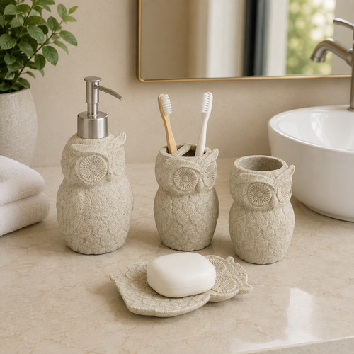 Owl resin sandstone bathroom - owl,