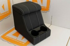 LRI white stitch LEATHER arm rest cubby box Fit Land Rover Defender 90 110
