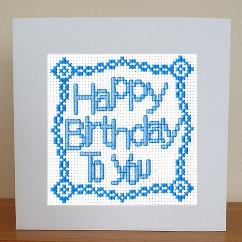 Birthday card counted - birthday, cross