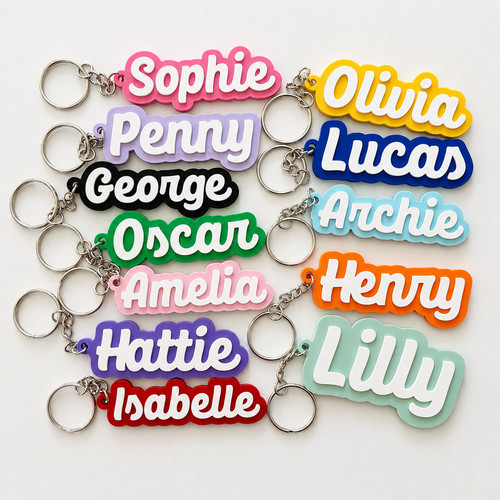 Personalised name keyring - personalised, kids