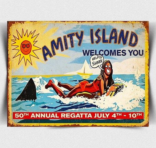 Jaws amity island vandalised - jaws,