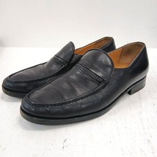 Stemar Loafer Shoes UK 7 Black Leather Mens RMF30-LW