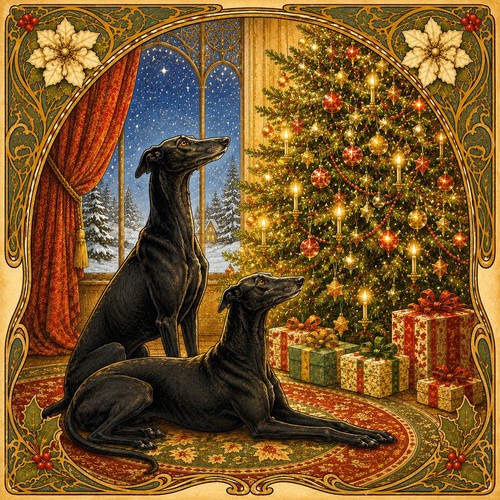 Pair greyhounds and - pair,