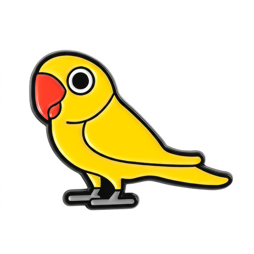 Yellow parrot enamel pin - pin, badge