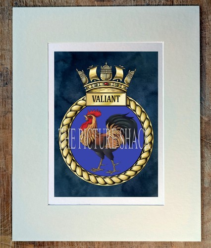 Hms valiant crest printed - hms,