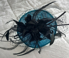 CONDICI KINGFISHER FASCINATOR HAT MOTHER OF THE BRIDE RACES - EXCELLENT