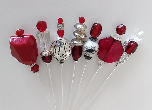 Vintage bead hat pins 7 - vintage,