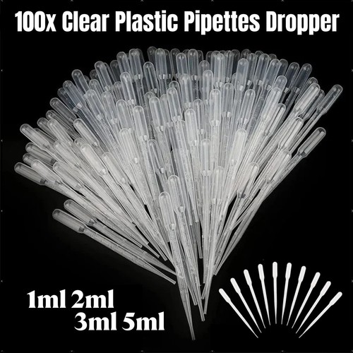 100x clear plastic pipettes - clear,