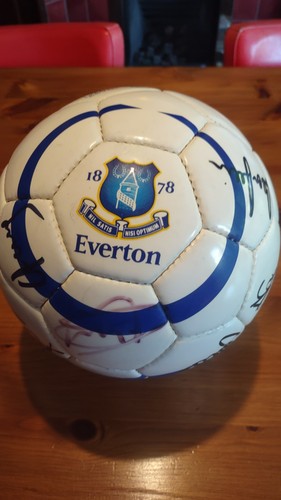 Everton signed football - signed, white