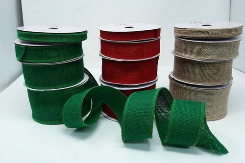 Wired edge burlap ribbon - burlap,