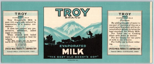 Troy evaporated milk paper can - troy,