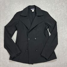 Patagonia Jacket Womens Small Black Pea Coat Button Up City Preppy Ladies