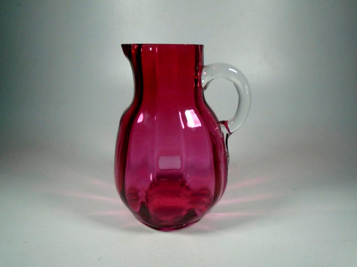 Antique ribbed cranberry glass - antique,
