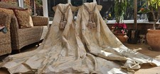 LAURA ASHLEY ERIN SILK INTERLINED CURTAINS   87" DROP BY 65" WIDTH