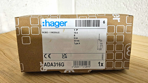 Hager ada316g rcbo 16a - rcbo, 1p