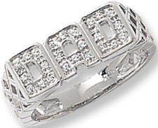 925 sterling silver cz dad ring size w band new other sizes available 3.2g boxed