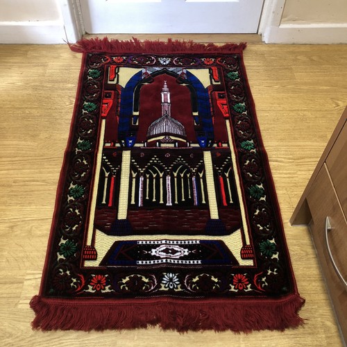Vintage tapestry rug red - tapestry, gold