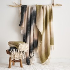 Ombre Design Faux Mohair Throw